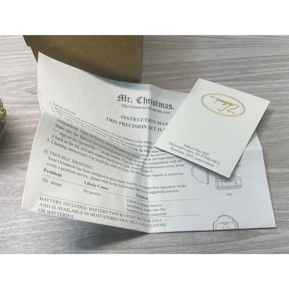 Mr Christmas Musical Egg Shaped Ornament Green Trinket Box Valerie Parr Hill - Picture 8 of 9